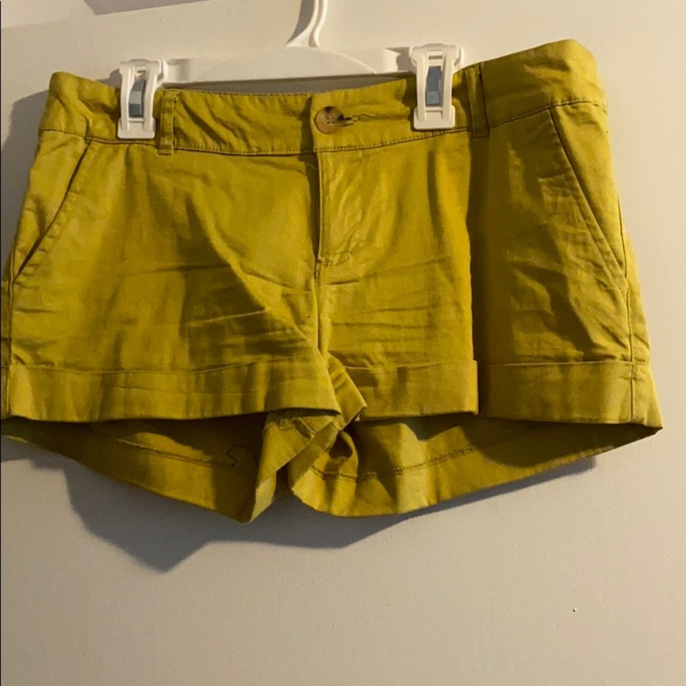 Mustard gold cargo shorts